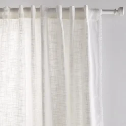 Best Bouclair White Nuk Back-Tab/Rod-Pocket Curtain