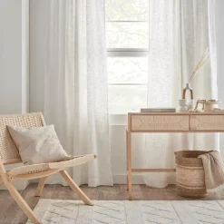 Best Bouclair White Nuk Back-Tab/Rod-Pocket Curtain