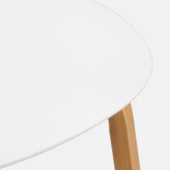 New Bouclair White Plastic and Wood Metal Veneer Counter Stool