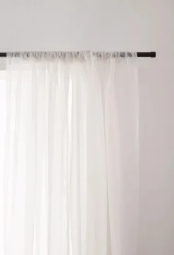Bouclair White Rod Pocket Sheer Curtain