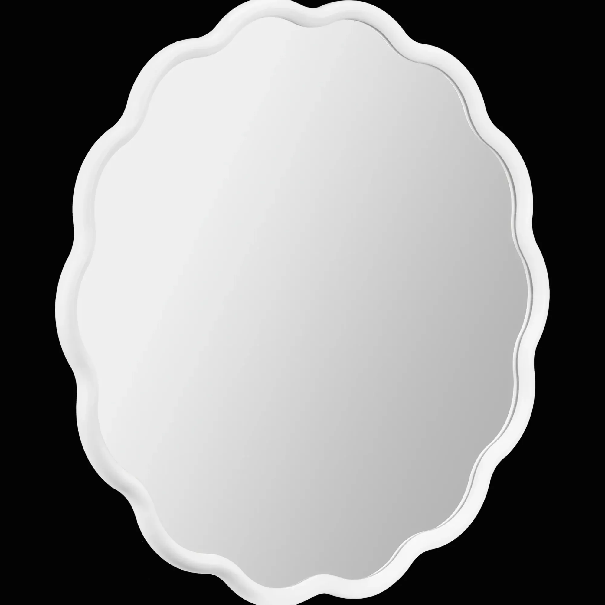 New Bouclair White Scalloped Mirror