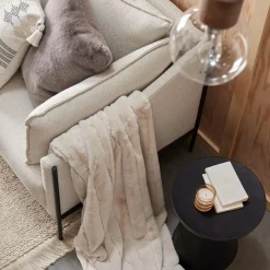 Clearance Bouclair White Sheep Faux Fur Throw