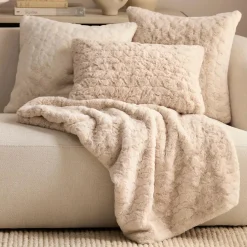 Clearance Bouclair White Sheep Faux Fur Throw