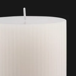Discount Bouclair White Tall Ribbed Candle