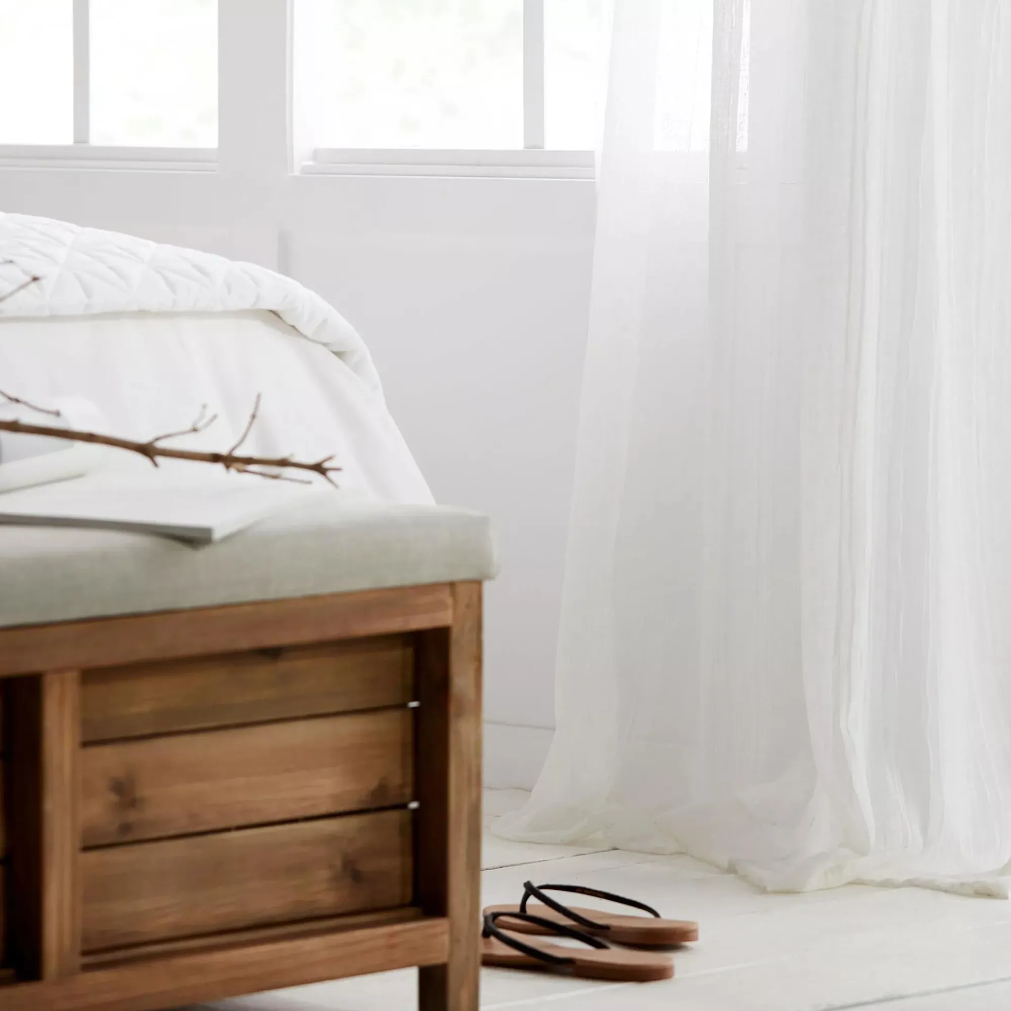 Best Bouclair White Wavy Sheer Curtain