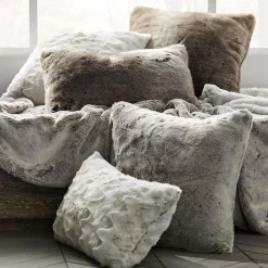 New Bouclair Wolf Faux Fur Decorative Lumbar Pillow