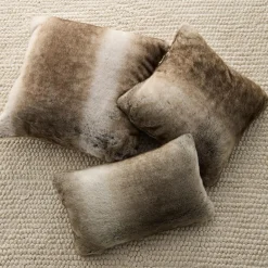 New Bouclair Wolf Faux Fur Decorative Lumbar Pillow