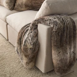 New Bouclair Wolf Faux Fur Throw