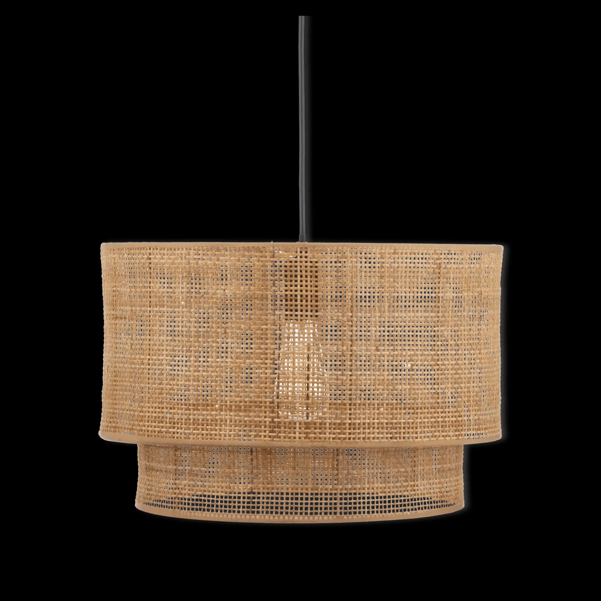 New Bouclair Wood & Rattan Ceiling Lamp