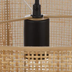 New Bouclair Wood & Rattan Ceiling Lamp