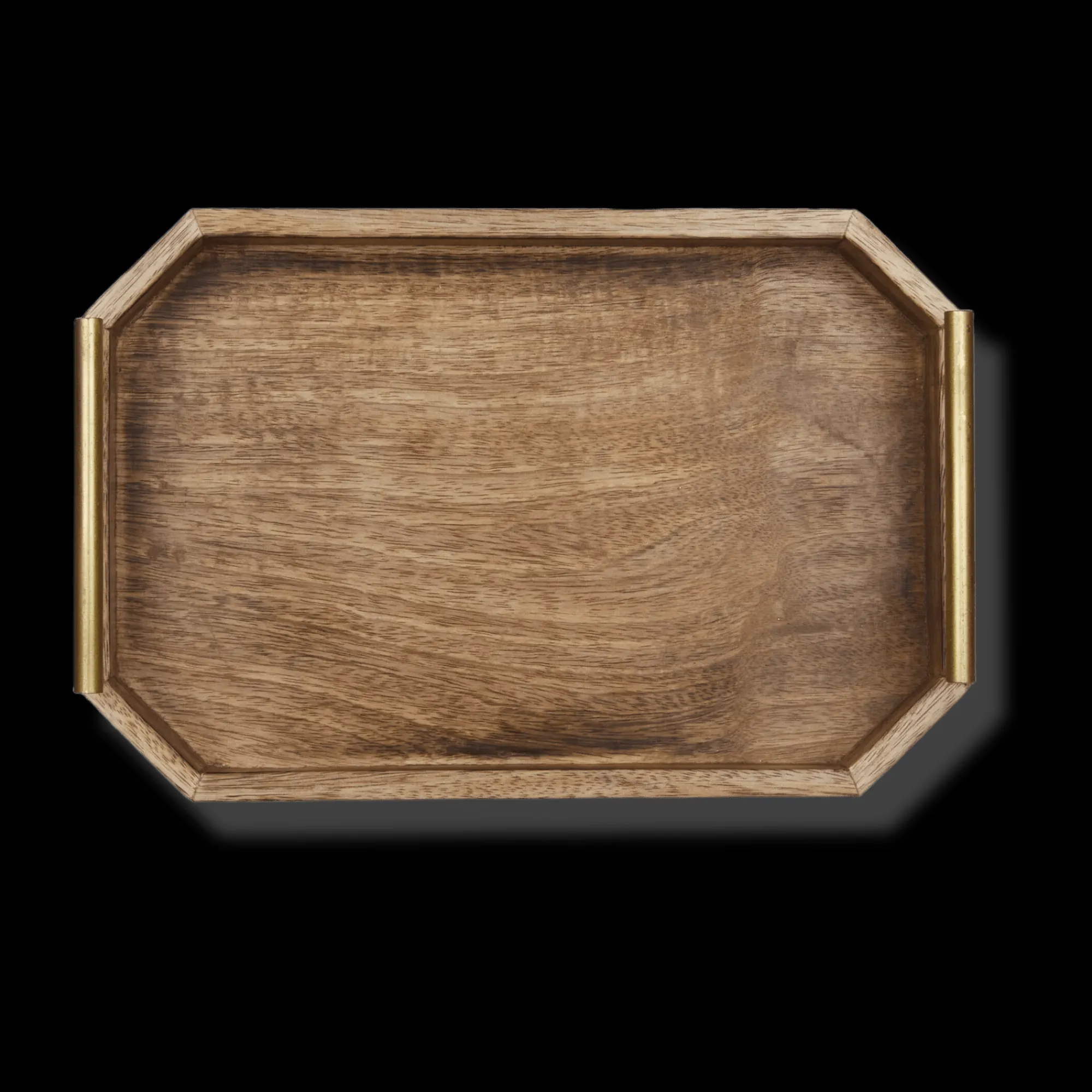 Hot Bouclair Wood Rectangular Tray with Handles