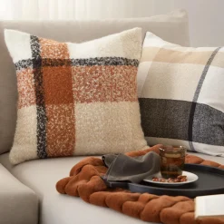 Bouclair Wood Round Tray with Handles