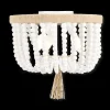 Hot Bouclair Wooden Bead and Tassel Ceiling Lamp
