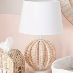 Clearance Bouclair Wooden Bead Base Table Lamp