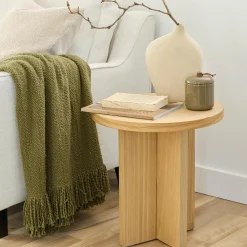 Sale Bouclair Wooden Round Side Table